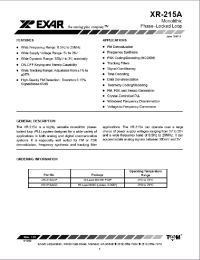 Datasheet XR-215ACD manufacturer Exar